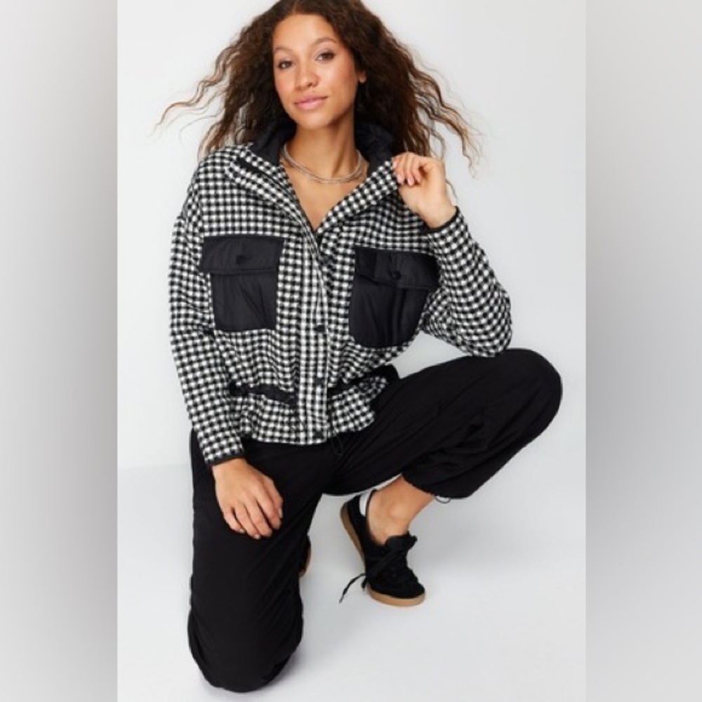 Zara houndstooth oversized jacket Large